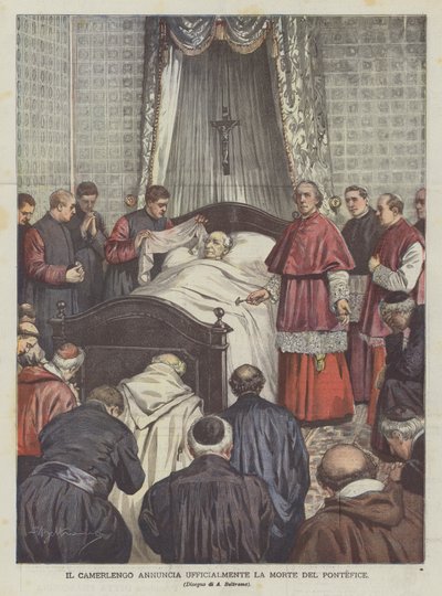 Camerlengo正式宣布了大教堂的死亡 作者 Achille Beltrame