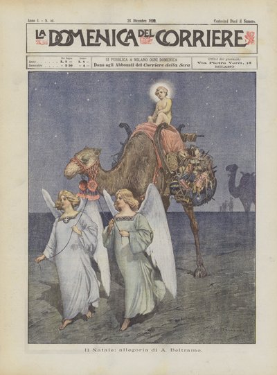 圣诞节，A Beltrame的寓言 作者 Achille Beltrame