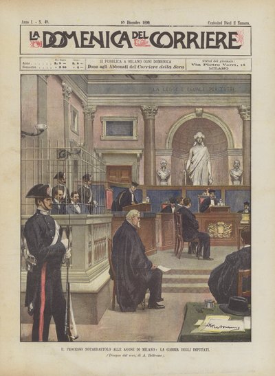 Notarbartolo流程在米兰的Assizes，La Gabbia Degli Accessiati 作者 Achille Beltrame