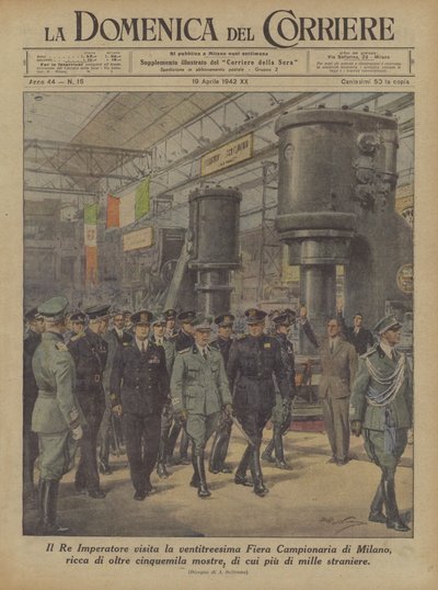 国王访问米兰第二十三届交易会，满五千多？ 作者 Achille Beltrame