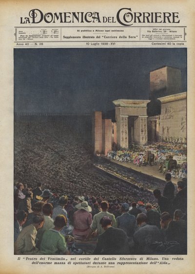 Teatro dei Ventimila位于米兰Castello Sforzesco的庭院中 作者 阿基里·贝尔特拉姆（Achille Beltrame）