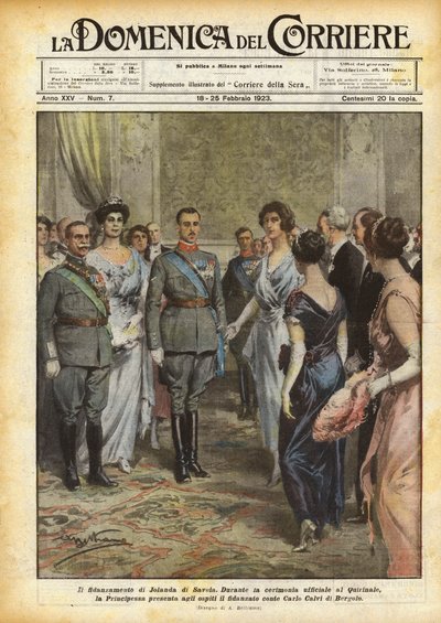 Jolanda di Savoia的订婚 作者 Achille Beltrame