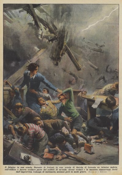 闪电在学校里 作者 Achille Beltrame