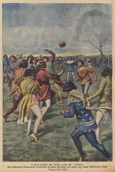 在足球之前出生的意大利比赛 作者 Achille Beltrame