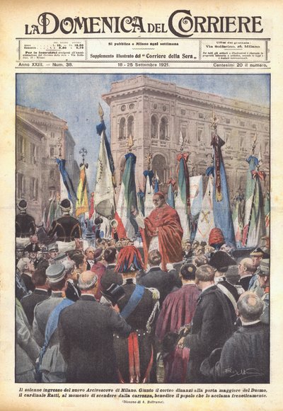 新主教米兰的庄严入口 作者 Achille Beltrame