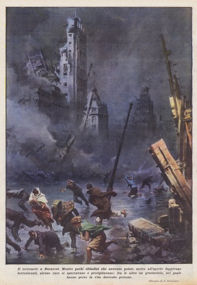 布加勒斯特的地震 作者 Achille Beltrame