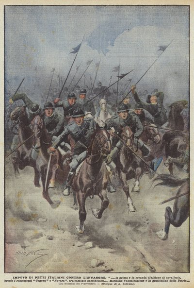 意大利佩蒂对入侵者的推动力 作者 Achille Beltrame