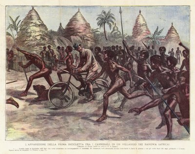 Bangwa（非洲）一个村庄的食人族中第一辆自行车的出现 作者 Achille Beltrame