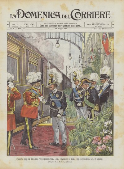 4月27日下午抵达罗马站的英格兰国王爱德华七世 作者 Achille Beltrame
