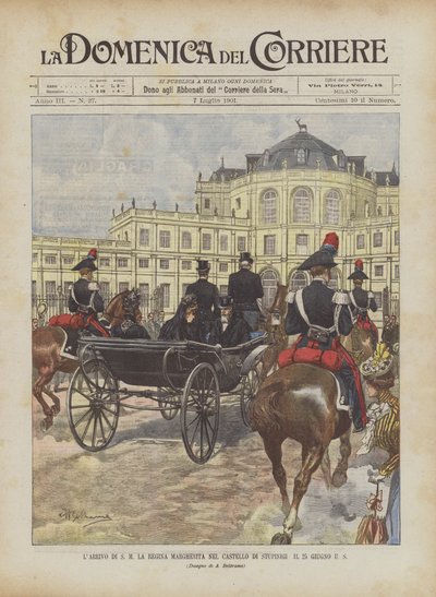 6月25日美国抵达Stupinigi城堡的玛格丽特女王 作者 Achille Beltrame