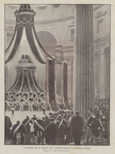 在葬礼期间暗杀万神殿，在万神殿 作者 Achille Beltrame
