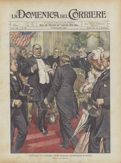 在布法罗展览中攻击无政府主义者扣篮对麦金利 作者 Achille Beltrame