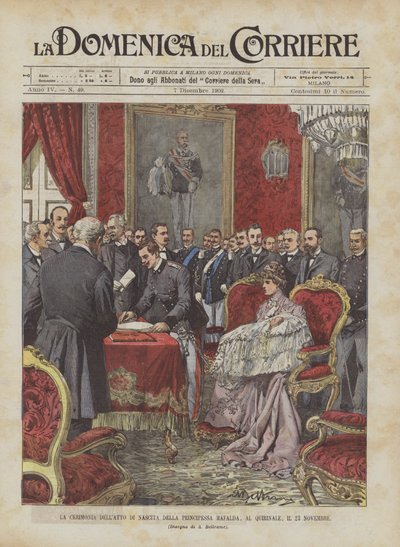 11月23日，Al Quirinale，Mafalda公主的诞生仪式 作者 Achille Beltrame
