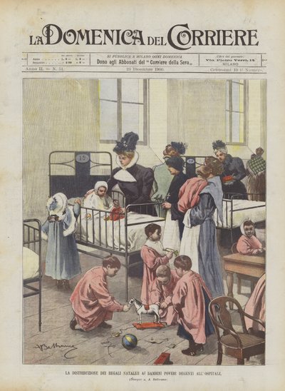 向医院贫困儿童分发圣诞礼物 作者 Achille Beltrame