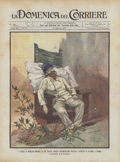 Domenico Morelli之死，Il Piu Grande意大利当代艺术家，13 Corr在那不勒斯发生 作者 Achille Beltrame