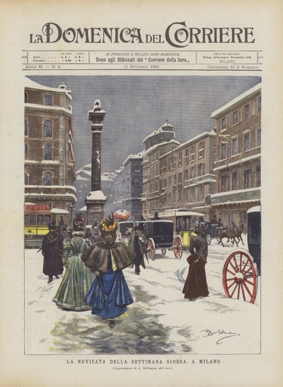 上周下雪，在米兰 作者 Achille Beltrame