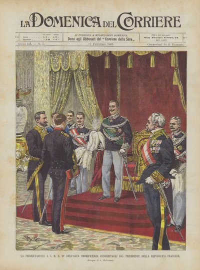向法国共和国总统颁发SM高额奖国王Conferitagli 作者 Achille Beltrame