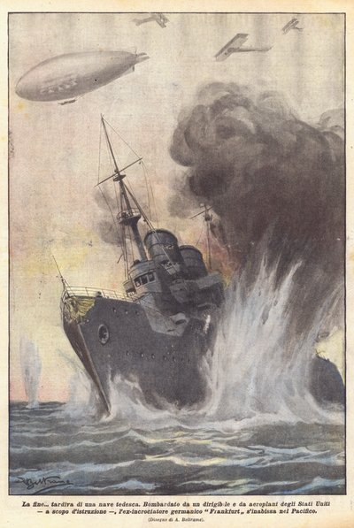 结束？一艘德国船的后期 作者 Achille Beltrame