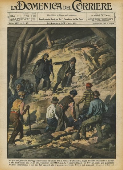 托斯卡纳 - 艾米利亚亚平宁山脉的大画廊，位于塞塔和比森齐奥之间，十八长？ 作者 Achille Beltrame