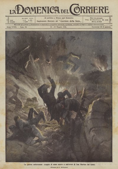 地下战争爆发了我们在San Martino del Carso西南部的地雷 作者 阿基里·贝尔特拉姆（Achille Beltrame）