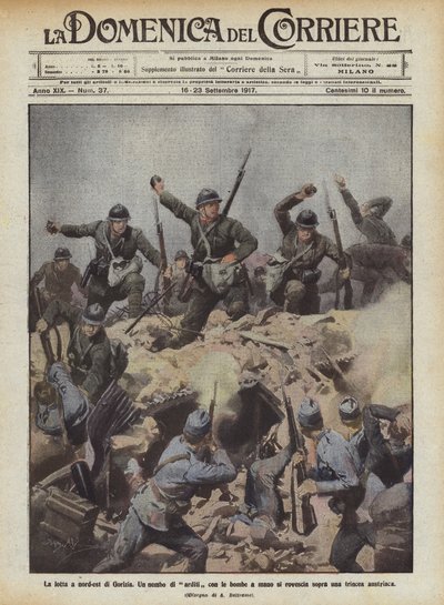 战斗到戈里齐亚东北部 作者 Achille Beltrame