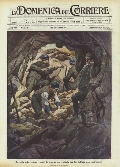 地下的斗争，我们结束了一个画廊，使一个conomine闪耀 作者 Achille Beltrame