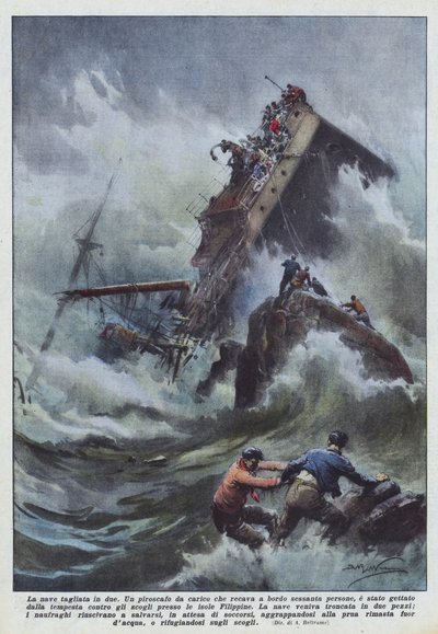 这艘船减少了两个 作者 Achille Beltrame