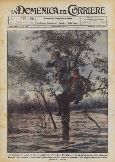 在Vercelli的两个猎人可怕的冒险 作者 Achille Beltrame