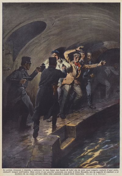 维也纳警察是否能够在下水道中抓获一伙小偷七年？ 作者 Achille Beltrame