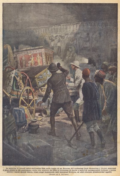 在法老的坟墓中发现了古代底比斯的巨大财富 作者 Achille Beltrame