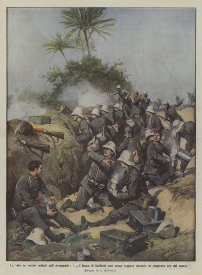 我们在前哨的士兵的生命，即使在期间也不是射击火？ 作者 Achille Beltrame