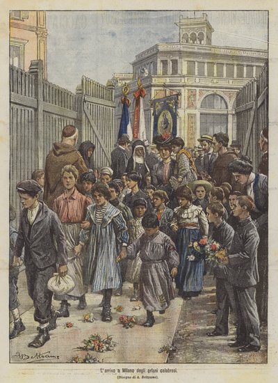 到达米兰的卡拉布里亚孤儿 作者 Achille Beltrame