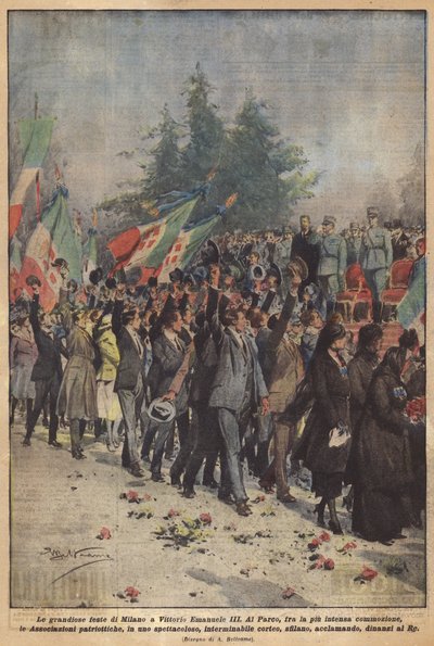 米兰与Vittorio Emanuele III的盛大聚会 作者 Achille Beltrame