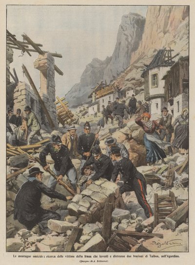 凶杀山区，寻找投资和摧毁两个分数的山体滑坡受害者？ 作者 Achille Beltrame