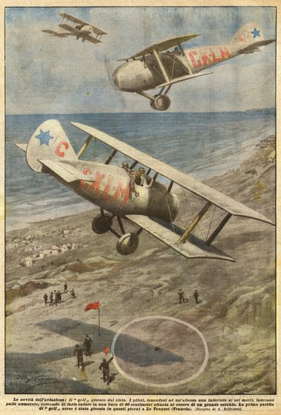 航空的消息，高尔夫球在天空中播放 作者 Achille Beltrame