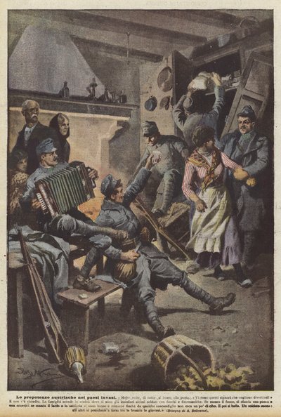 奥地利在入侵国家的傲慢态度 作者 Achille Beltrame