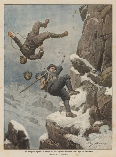阿尔卑斯悲剧，在Dauphiné阿尔卑斯山的两名米兰登山者死亡 作者 阿基里·贝尔特拉姆（Achille Beltrame）