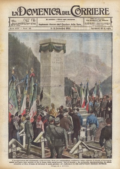 Col di Lana纪念碑的落成典礼 作者 Achille Beltrame