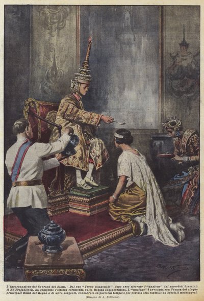 暹罗君主的加冕典礼 作者 Achille Beltrame