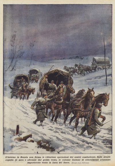 俄罗斯的冬天并没有阻止我们战士的胜利 作者 Achille Beltrame