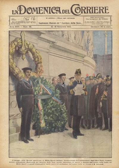 美国海军对意大利无名战士的爱意 作者 Achille Beltrame