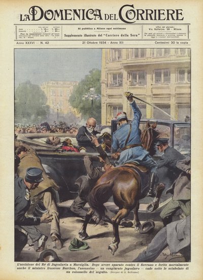 幸运的是南斯拉夫国王到马赛 作者 Achille Beltrame