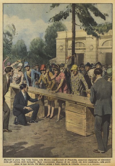在比赛中锤击 作者 Achille Beltrame