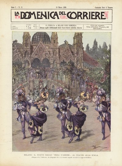 米兰，新的粉红舞蹈DAmore在斯卡拉剧院 作者 Achille Beltrame