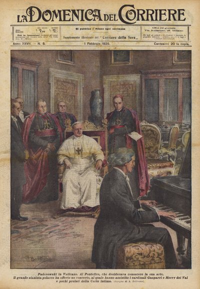 Paderewski在梵蒂冈 作者 Achille Beltrame