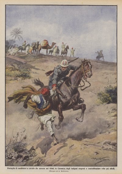 在Cybelica停留在Gebel的马背上的Carabinieri，当地人惊讶吗？ 作者 Achille Beltrame