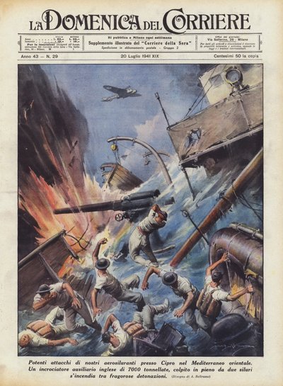 我们在地中海东部塞浦路斯的空中鱼雷进行了强力攻击 作者 Achille Beltrame