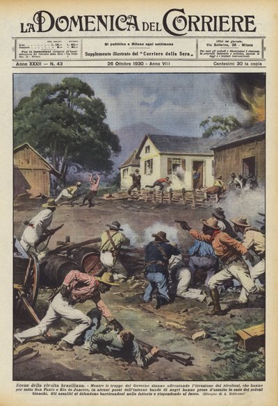 巴西起义的场景 作者 Achille Beltrame