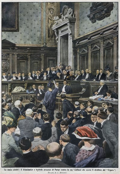 The grand procés: 凯洛夫人在巴黎谋杀费加罗剧院院长的大诉讼。"La Domenica del Corriere"，1914年11月22日至29日。 作者 阿基里·贝尔特拉姆（Achille Beltrame）