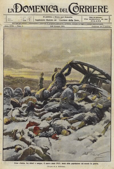 1915年的新一年，世界上有一半人口处于战争状态 作者 Achille Beltrame